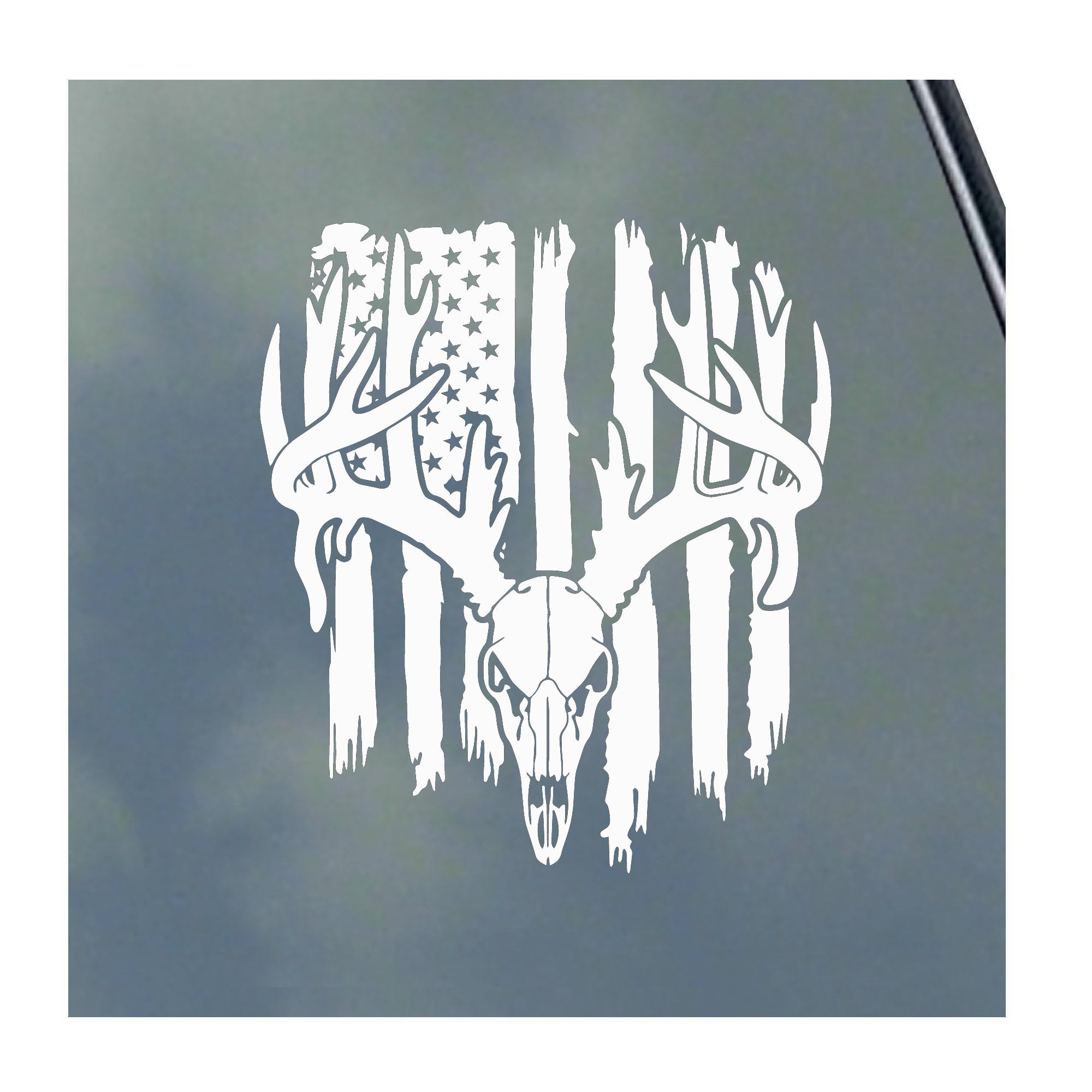 DEER with FLAG Vinyl Sticker Decal Hunter Outdoors Recreation Hunting  Fishing